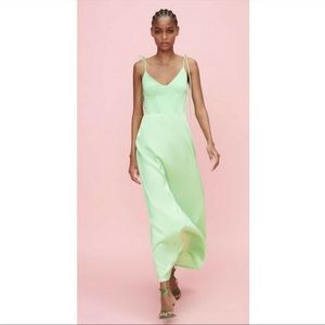 NWT Zara Green Bustier Maxi Dress